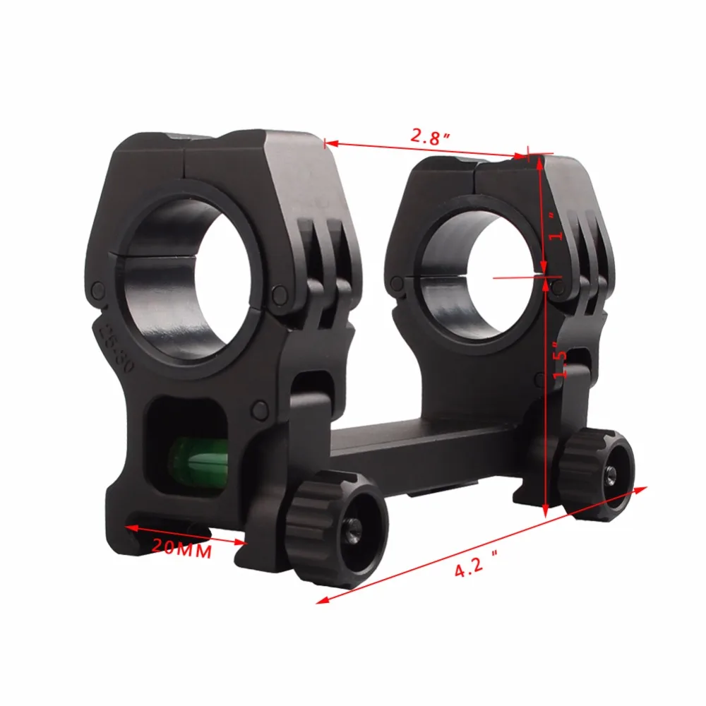 

M10 20MOA Rifle Scope Mount with Bubble Level 25.4 / 30MM Rings Mount Picatinny Weaver Rail 20mm For Rifle and Shotgun 2-0033