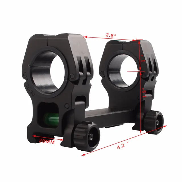 M10 MOA Rifle Scope Mount with Bubble Level 25.4 / 30MM Rings Mount