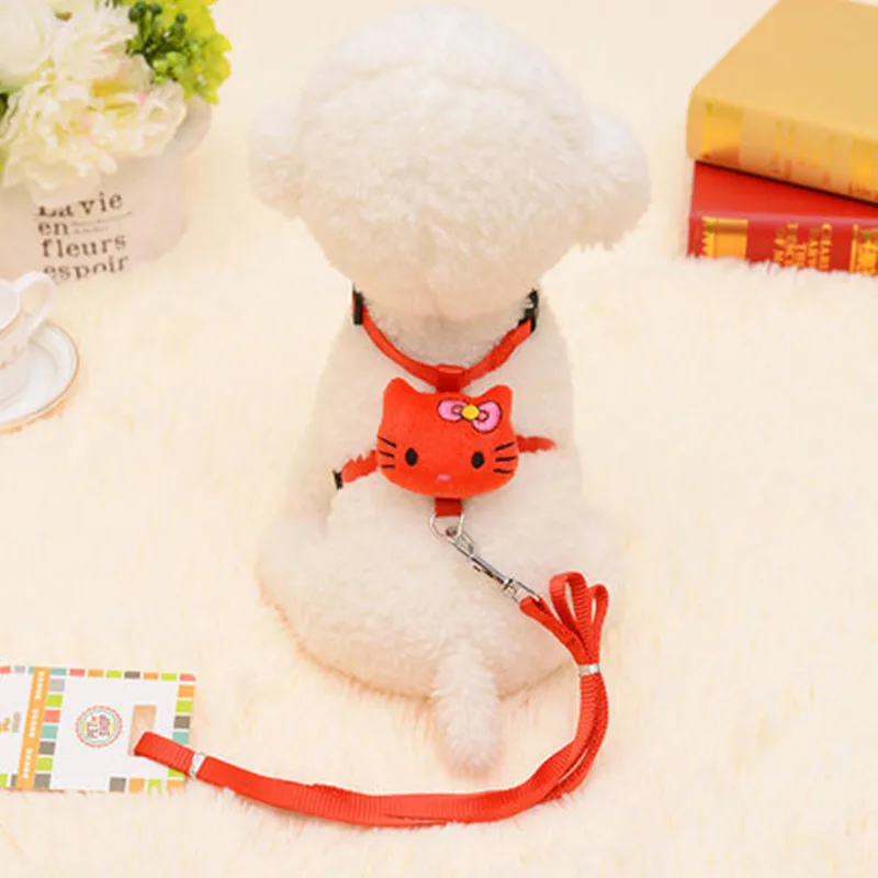 Fashion Pet Dog Cartoon Plush Chest Strap Leash High-grade Adjusting Fastener Wear-resisting Antiknock Cute | Дом и сад