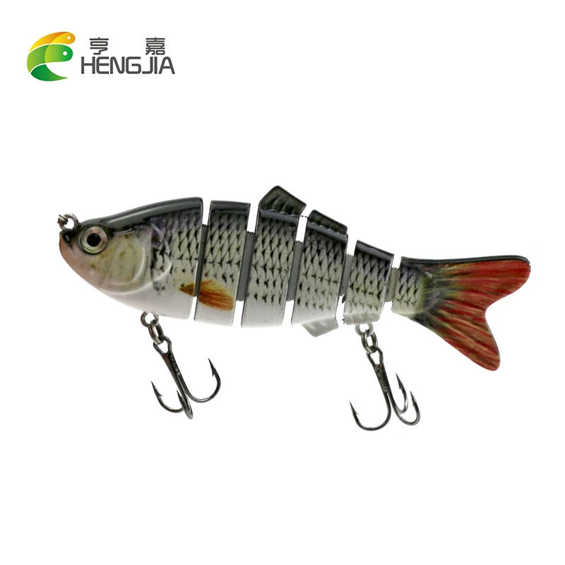

HENGJIA 1pcs Lifelike Fishing Lure With Treble Hooks 6 Jointed Sections Swimbait Hard Bait Isca Artificial Lures Fishing Tackle