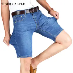 Хлопок для мужчин s летние джинсовые шорты Модные бермуды мужской синий Короткие штаны легкий стрейчевый облегающий качество шорты для