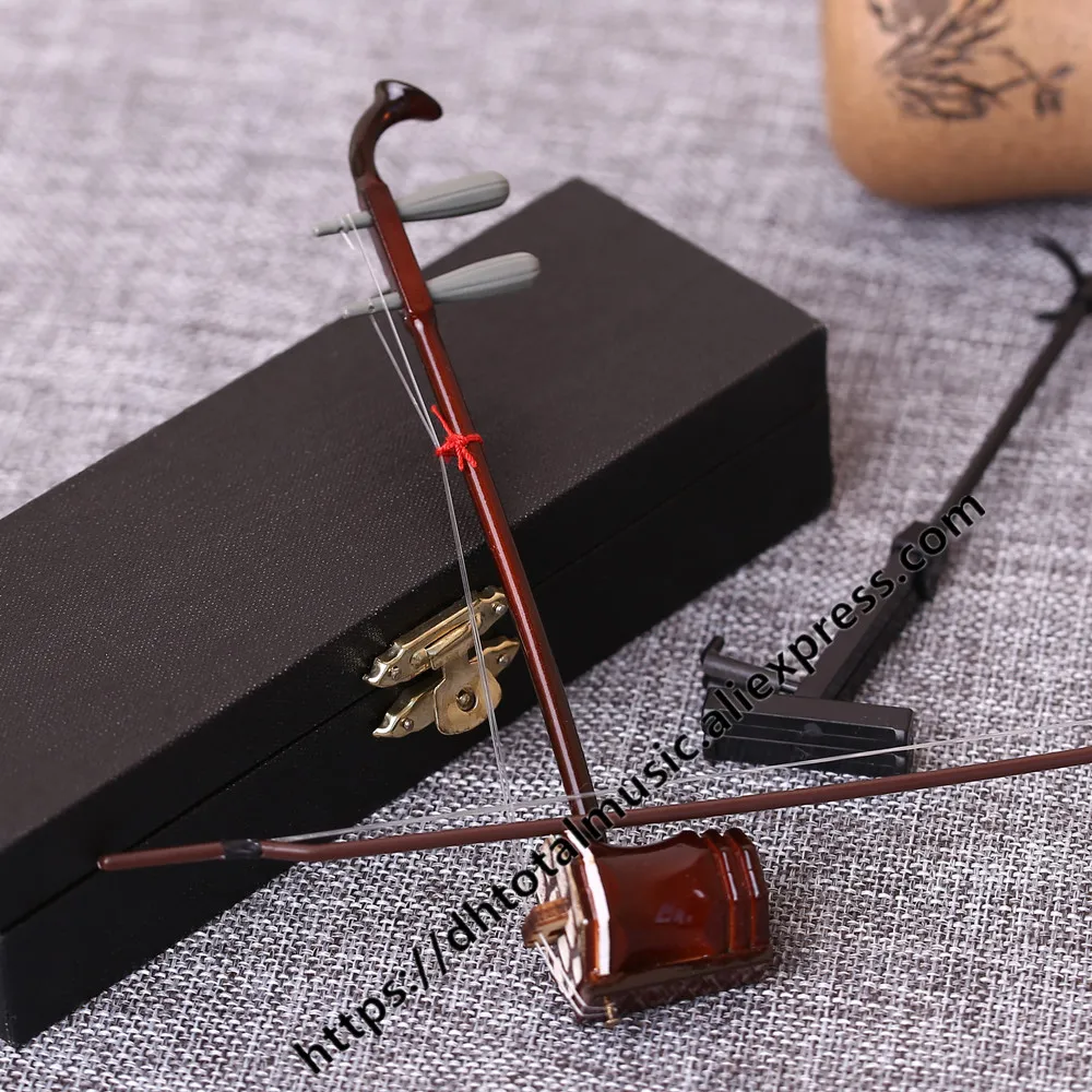 Миниатюрная копия модели Erhu с подставкой и чехлом мини украшения для музыкальных