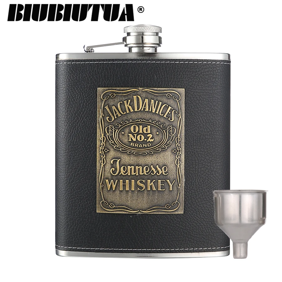 Фляга для виски BIUBIUTUA 18 унций портативная большая фляжка из нержавеющей стали