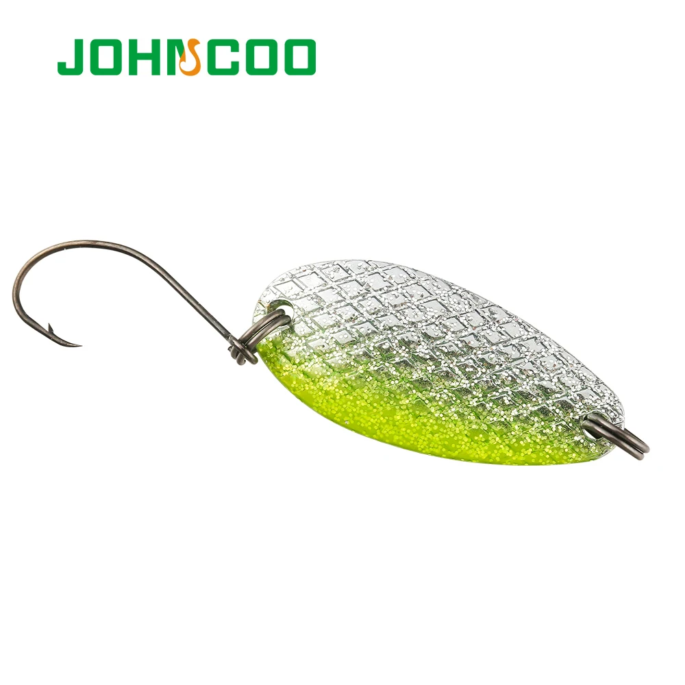 JOHNCOO 2 шт. медная модель 3 г 0 красочная приманка ложка для рыбалки форель с одним