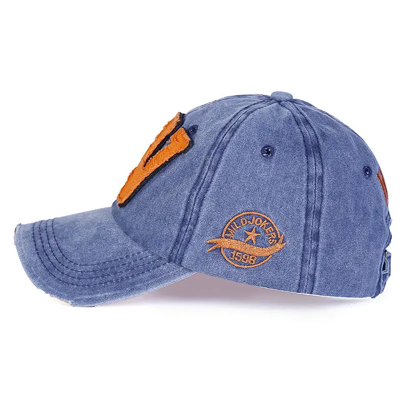 [Fetsbuy] lavado Denim SnapBack sombreros otoño verano letra w hombres mujeres gorra de béisbol equipado Sunblock beisbol casquette Hockey CAPS