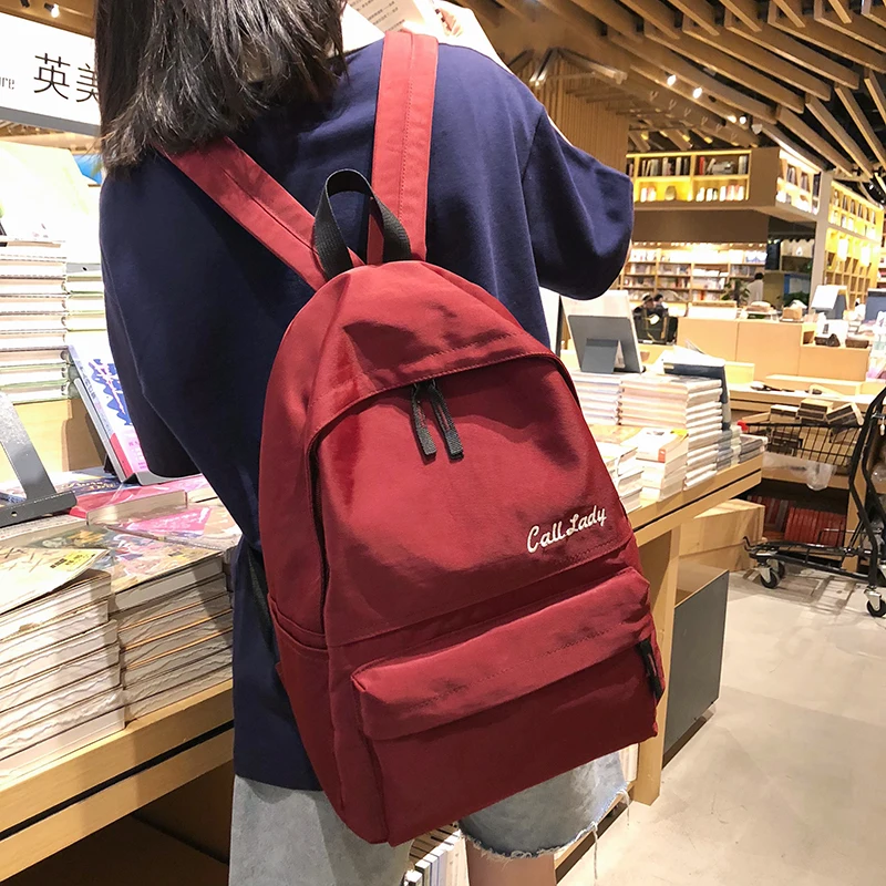 

Fashion Nylon Waterproof Backpack Cute Student Women School Bag Girls Kawaii Backpack Female Luxury Teenage Bag Ladies Book 2019