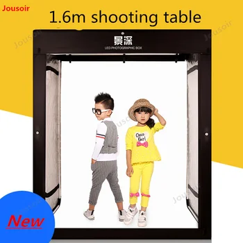 

LED Folding Photo Studio Softbox Lightbox 160*120*80cm light Tent with white blue black background Accessories box CD50 T03 Y