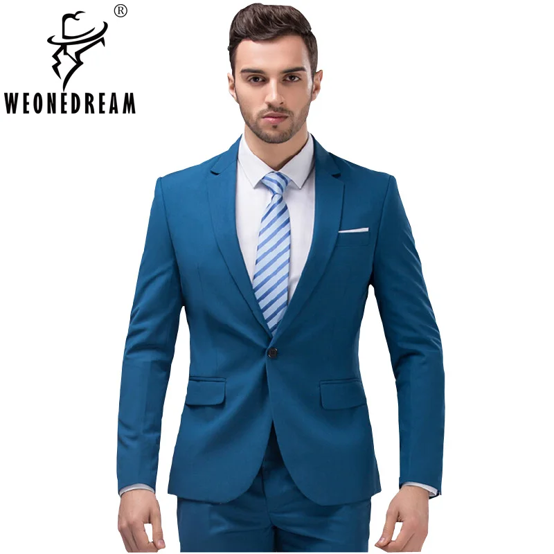 

2 Pieces (Jackets+Suit Pants) 2018 New Arrival Mens Suits Male Fashion Brand Slim Fit Suit Wedding Groom Tuxedos S-4XLPlus Size