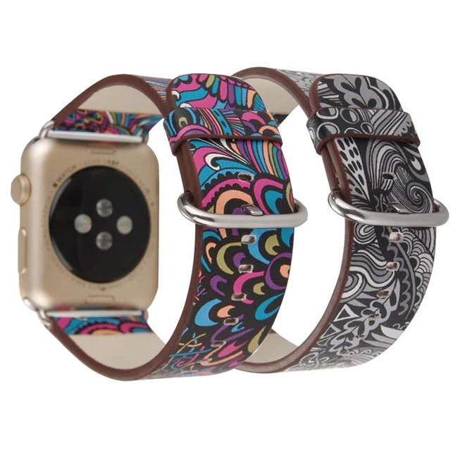 

National colorful Design Band For Apple Watch leather loop 38mm 42mm 40mm 44mm for iwatch strap series 4 3 2 1series 5