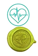 Vintage Electrocardiogram Custom Luxury Wax Seal Sealing Stamp Brass Peacock Metal Handle Sticks Melting Spoon Wood Gift Box Set