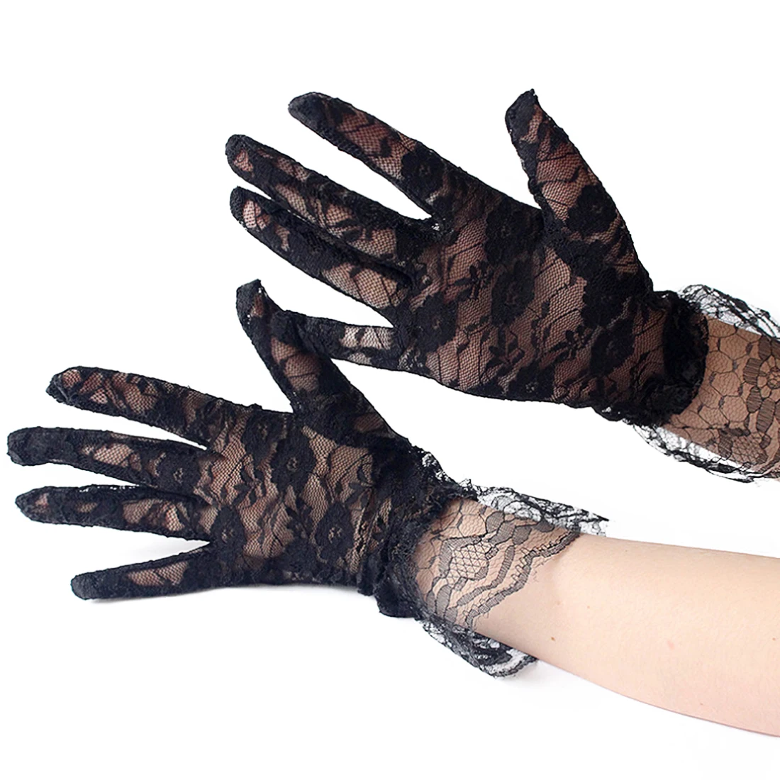 Модные женские длинные Перчатки полный палец Перчатки УФ-защита Супер Длинные Дамы вождения солнцезащитный крем 40 см