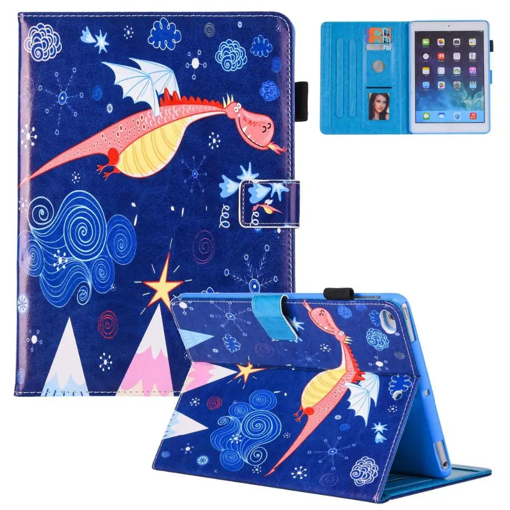 

For Coque iPad Mini Case PU Leather Flip Stand Wallet Card Slots Full-body Protective Cover for Apple iPad Mini 1 2 3 4 Cases
