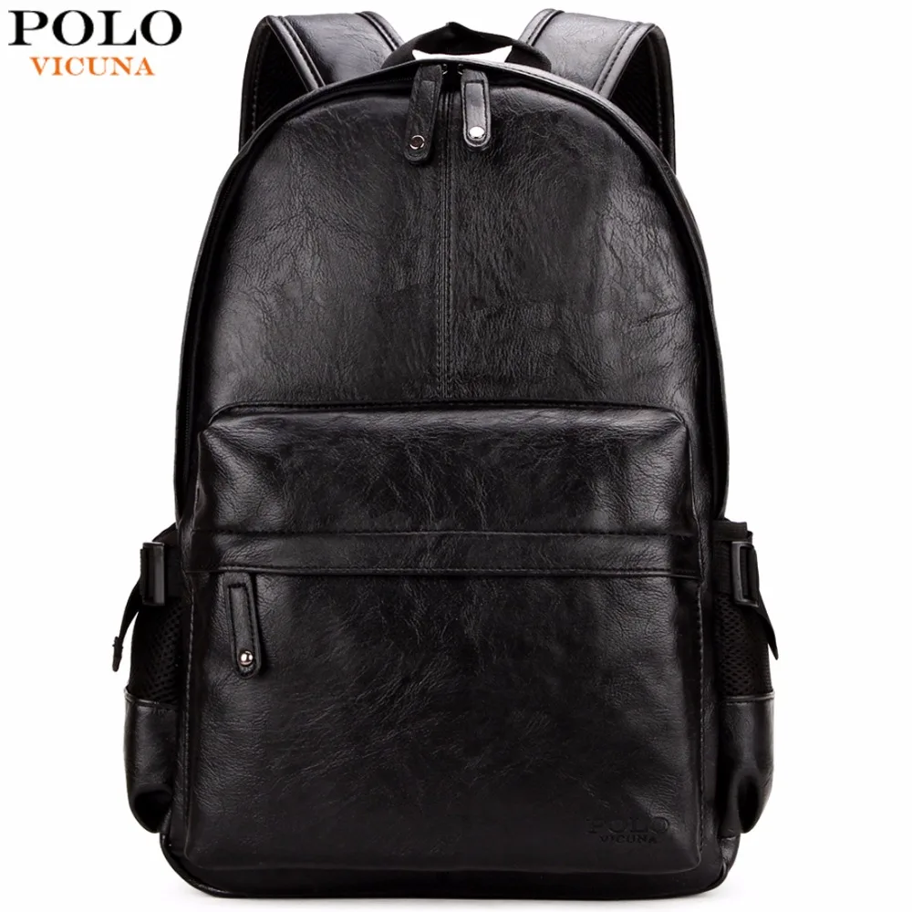 Цена VICUNA POLO, известный бренд, элегантный дизайн, кожаный школьный рюкзак, сумка для колледжа, простой дизайн, мужские повседневные Рюкзаки, mochila, м...