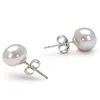 6-7mm AAA Natural Cultured Black Button Freshwater Pearl Earring with 925 Sterling Silver Sutd 2
