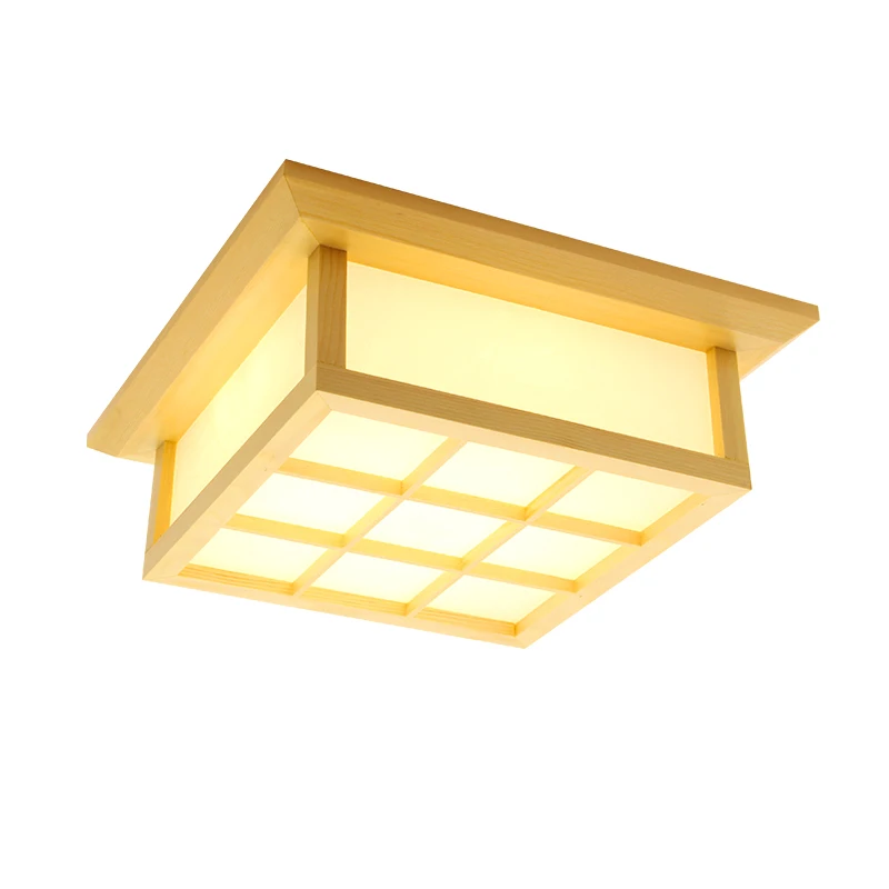 Best Japanese style Delicate Crafts led Wooden Frame Ceiling Light led ceiling lights luminarias para sala dimming led ceiling lamp