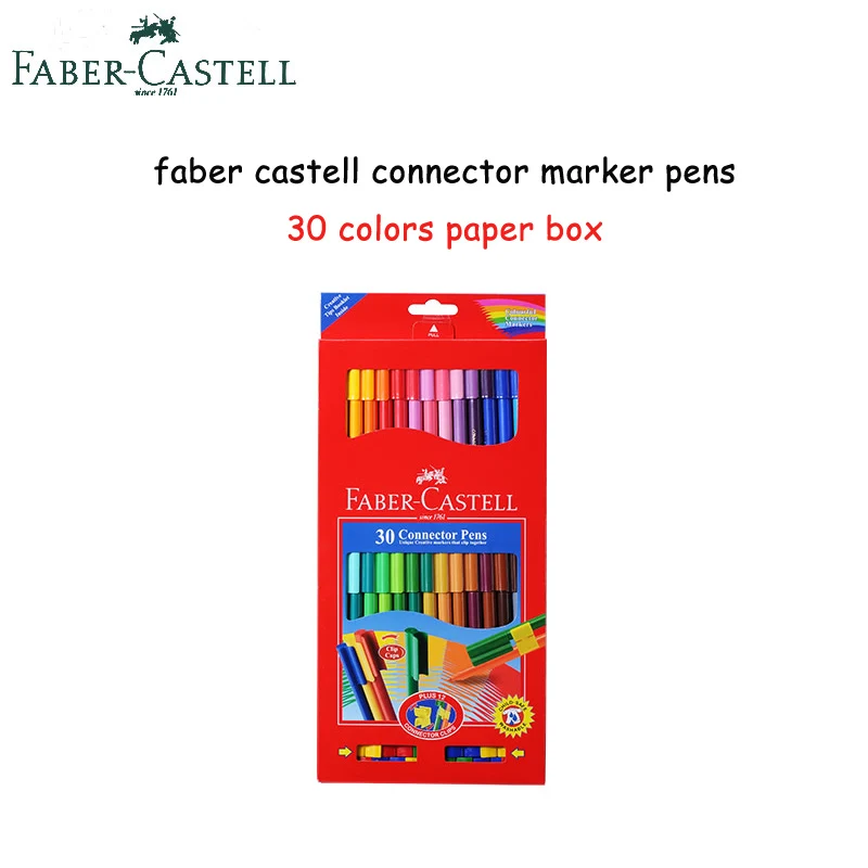 Faber Castell разъем маркер для детская клипса на Цветной картина эскизная ручка 10/20 Вт, 30 Вт/40/60/80 Цвета Aquarell маркер - Цвет: 30 colors paper box