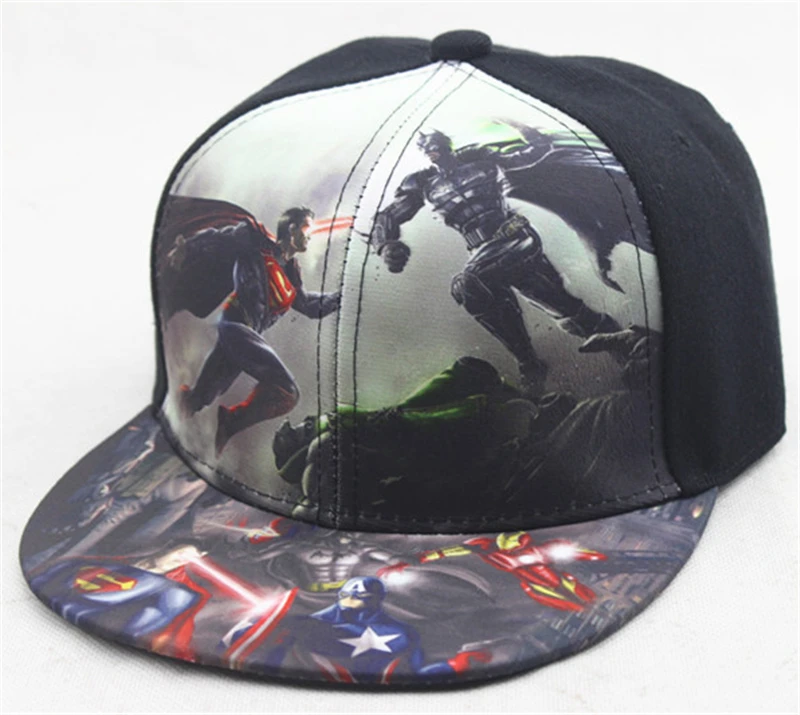 Children Baseball Cap Batman VS Superman fashion spiderman children's casual mesh cap hip-hop baseball hat for kids boy girl