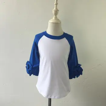 

New style arrival designer western tops images baby and kids clothing icing cotton ragaln ruffle t shirts boutique girl clothing