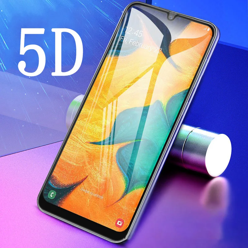 5D закаленное Стекло для samsung Galaxy A30 A50 телефон полностью закрывающее покрытие с изогнутыми краями с уровнем твердости 9 H HD Экран протектор SMA305f защита телефона Стекло