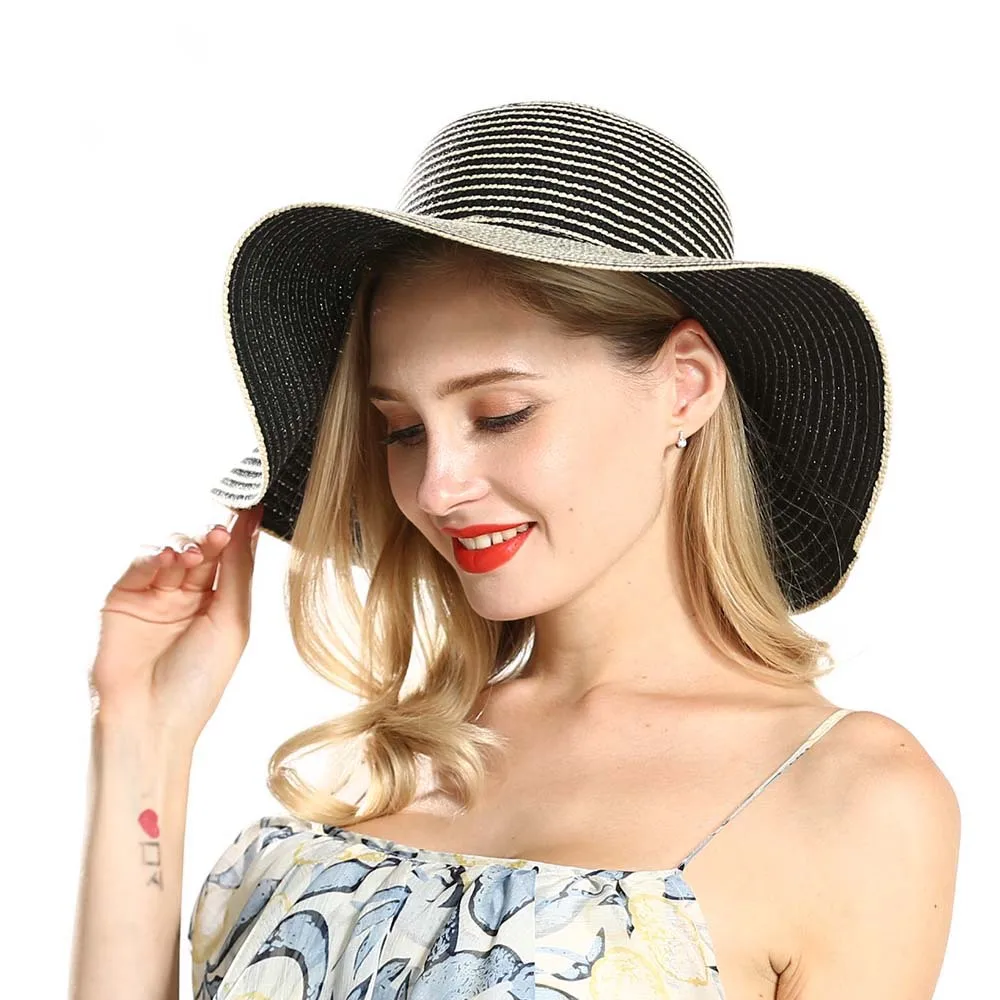2019 Лидер продаж Круглый топ рафия широкие поля, из соломы шапки летние Защита от солнца шапки для женщин пляжные женские плоские Gorras женск
