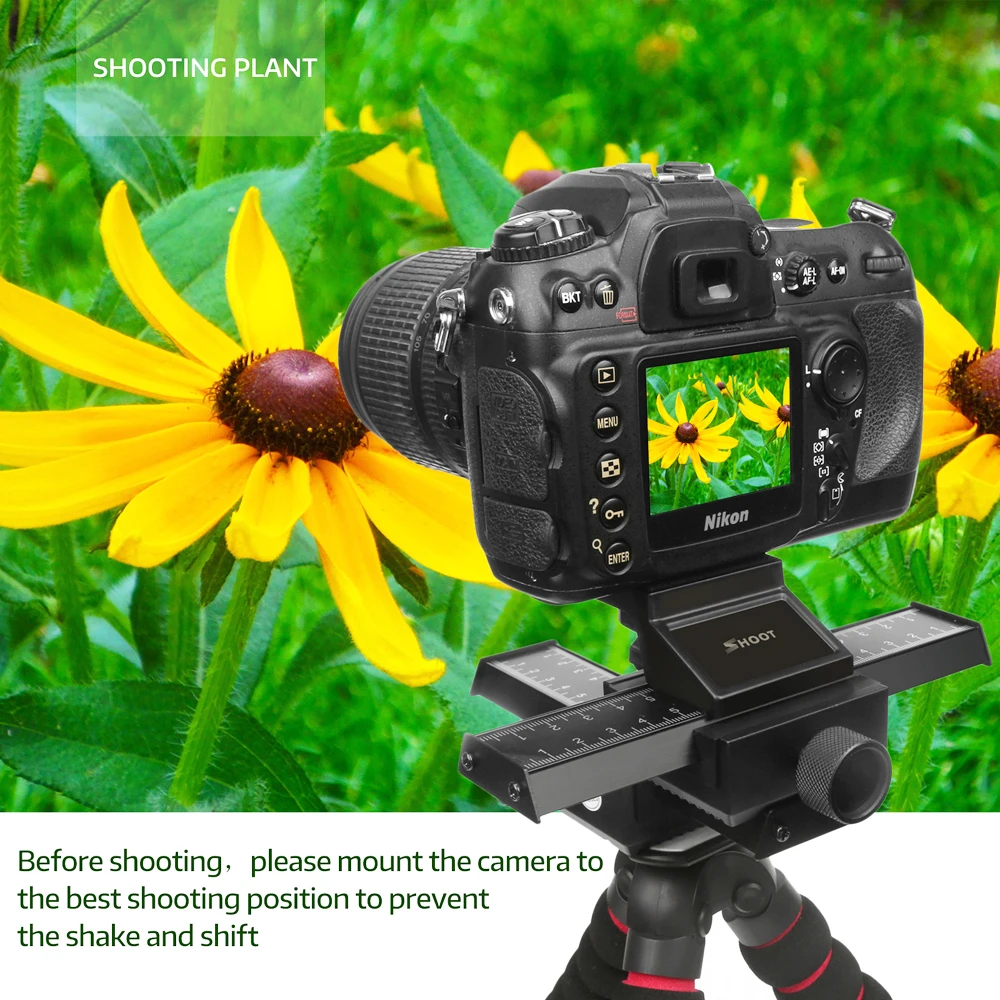 

SHOOT 4 Way Macro Focusing Rail Slider for Canon Sony Nikon Pentax Close-up Shooting Photography Tripod Head for Digital Camera
