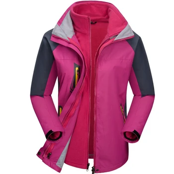 

MAZEROUT Woman Skiing Training Waterproof Outdoor 3in1 Jackets Trekking Fleece Warm Camping Hiking Sport Outwear Plus Size J10