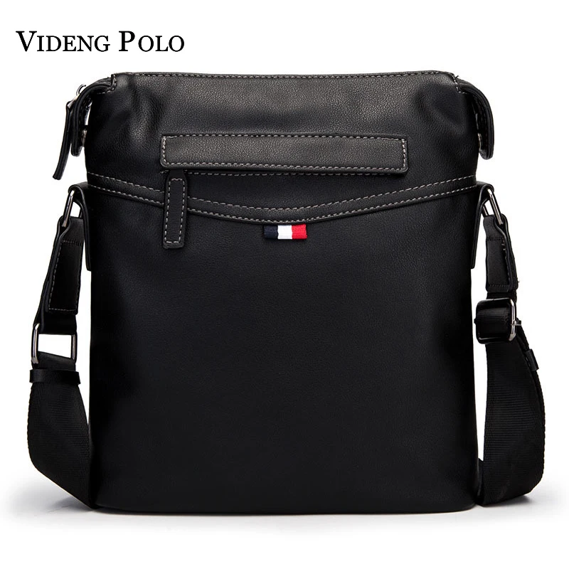 VIDENG POLO 2018 New Arrival Casual Small Crossbody Shoulder Bag Male Business Messenger Bags Brand Leather Men's Bolsa