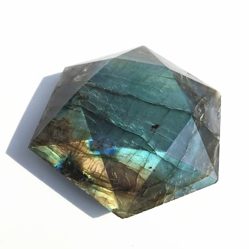 Натуральный Лабрадорит с резьбой в виде звезды Давида рок кристалл духовный Рейки Исцеление