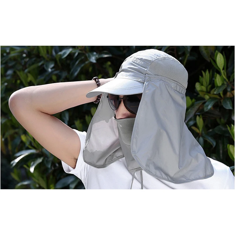 

Men Women Hat Unisex Summer Cap UV Protection Face Neck Cover for Hunting Hiking Camping Climbing Outdoor Sport Caps