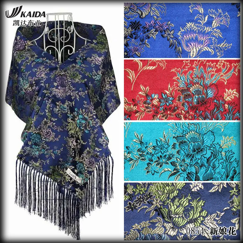 

Silk Brocade Jacquard Mulberry Silk Embroidered Cheongsam Quilt Cover Tangzhuang Fabric Cloth The Bride Take 6 Color