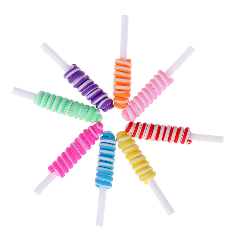 

5pcs Mini Candy Slime Charms Lollipop Sweets Soft Clay Slime Accessories Beads Making Supplies For Pretend Candy