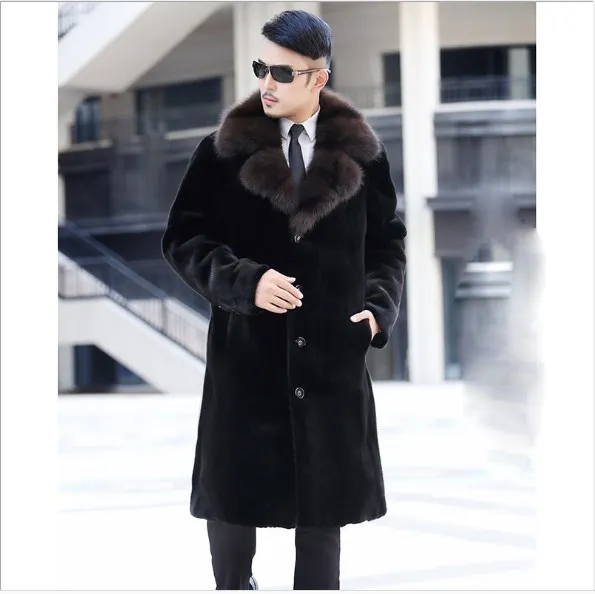 Manteau femme hiver длинное пальто из искусственного меха норки для мужчин 4XL Большие