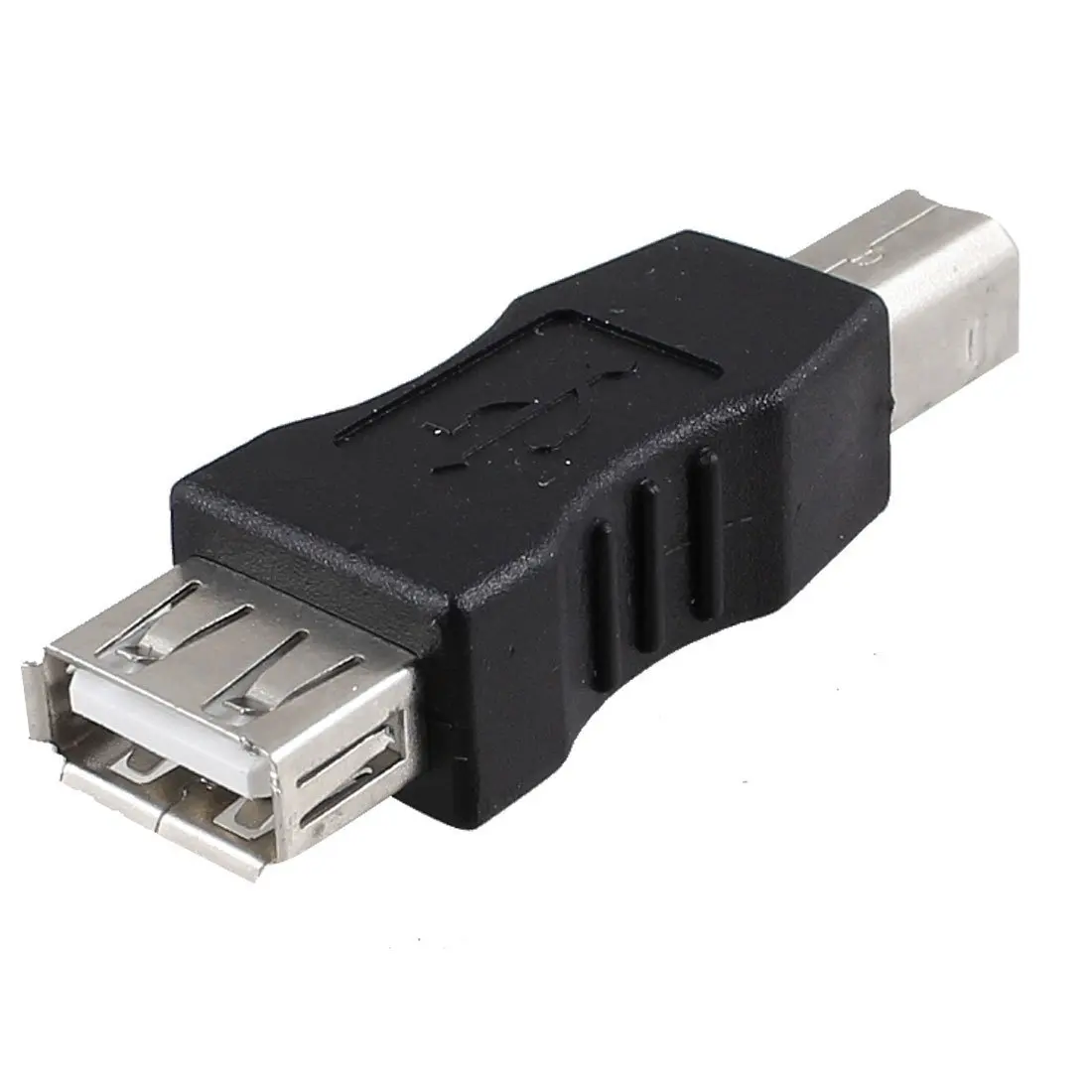 USB адаптер для принтера type A female-type B male черный серебристый тон