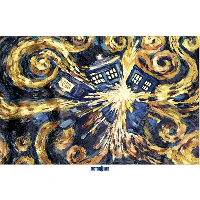 

Hand Painted High Quality Abstract Doctor Who Exploding Unique Modern Abstract Oil Painting Canvas Wall Living Room Artwork Art
