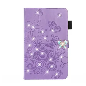 

20pcs/lot Butterfly rhinestone 4 card leather new cover case for Samsung Galaxy Tab A 8.0 P200 P205 SM-P200 SM-P205 case shell