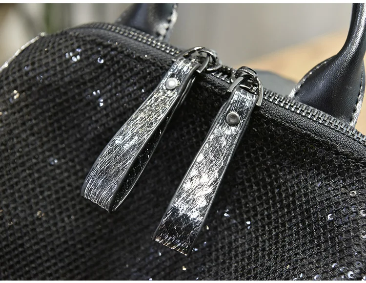 Модный сверкающий рюкзак для женщин, черный маленький милый рюкзак женский мочила Feminina