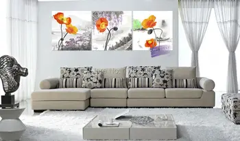

3pcs Big size modern Abstract home decor spring in a waterside village Wall Art Picture Canvas Art Printed oil Painting prints