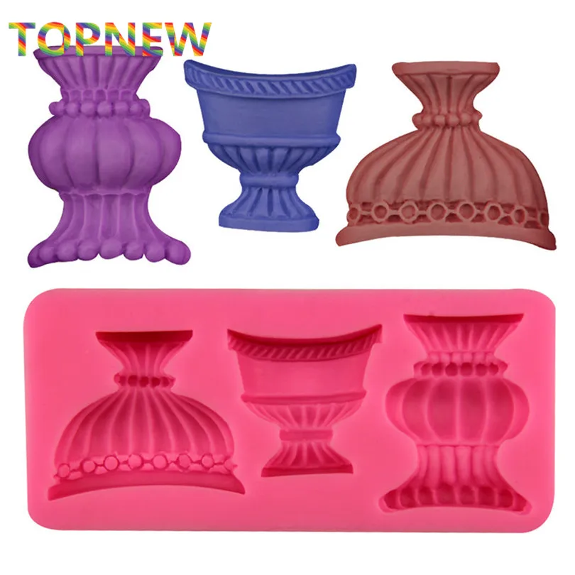 Image Retro Vase Wine Glass Silicone Mold Fondant Chocolate Cupcake Decoration Molds