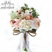 Perfectlifeoh Свадебный букет растения Цветочный букет Подарки кружевная ручка букет на память сад тема свадебные цветы