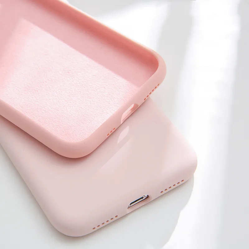 

KIvaKI Original Luxury Liquid Soft Silicone Phone Case For iPhone 7 8 6 6s Plus Cover Candy Color Coque For iPhone X Xs Max XR