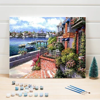 

Painting Paint By Number Scene Europe On Canvas Wall Pictures For Living Room Decor Acrylic Coloring Art Adult Drawing One Piece