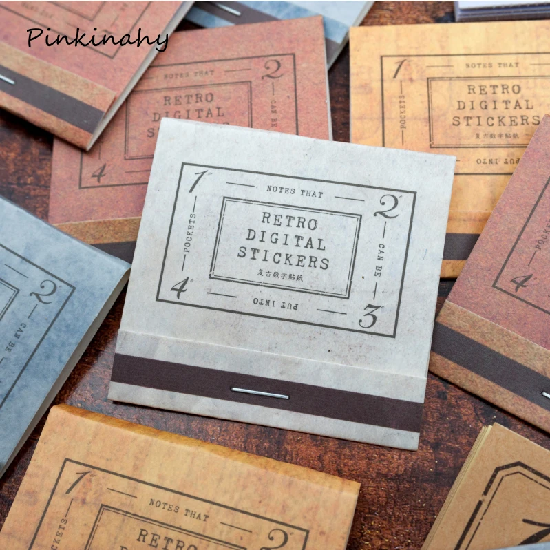 

Creative Vintage Number Writable Kraft Paper Stickers Decoration DIY Album Diary Scrapbooking Label Stationery Craft Stickers
