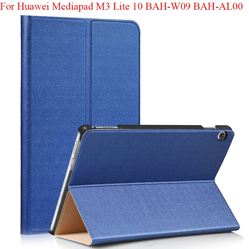 

Case For Huawei Media Pad Mediapad M3 Lite 10 BAH-W09 BAH-AL00 10.1" Stand 2-Fold PU Leather Cover with sleep wake function case
