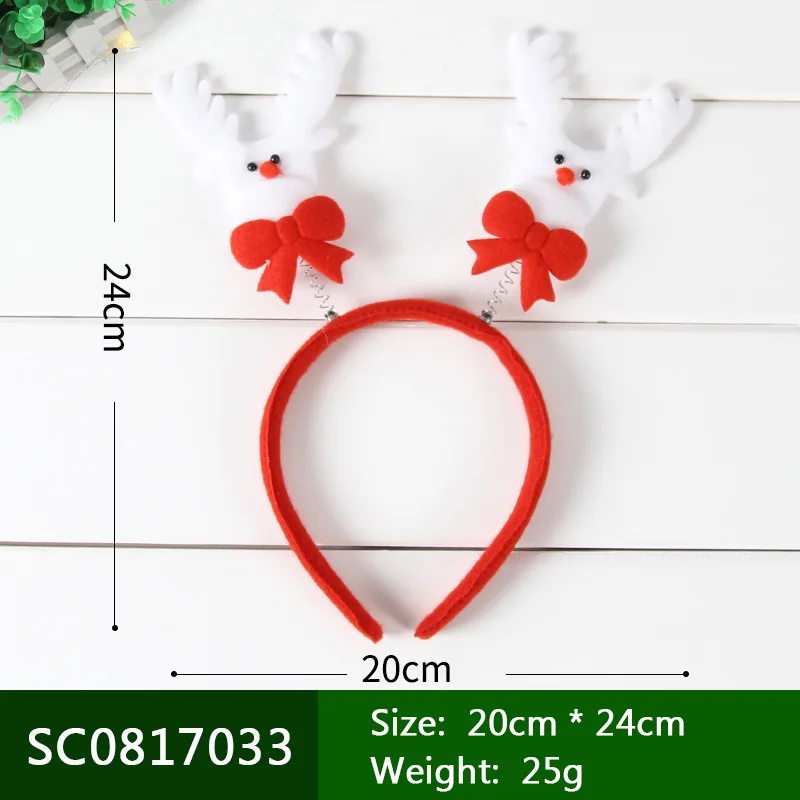 1 шт./Рождественская повязка на голову, шапка Санта-Клауса, товары для рождественской вечеринки, детский головной убор для взрослых, свадебные украшения - Цвет: SC0817033