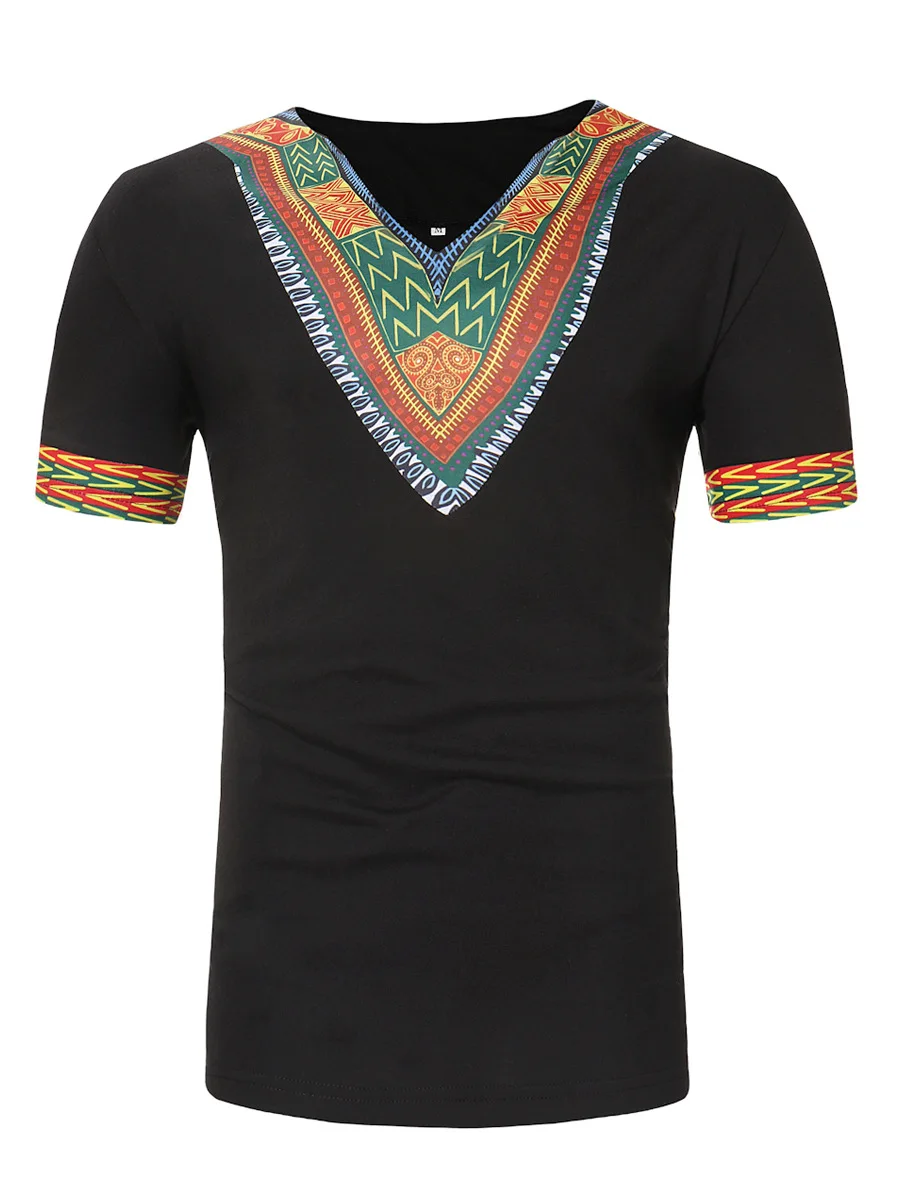 Kleidung Accessoires Mens Africa Dashiki Shirts Summer Short Sleeve T Shirt Ethnic Loose Fit Tee Tops Shirts Hemden