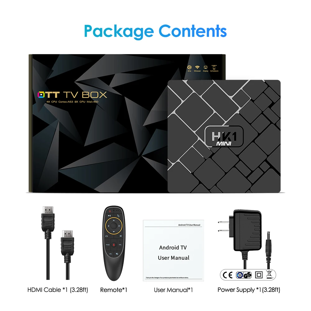 Bqeel Smart tv BOX HK1mini 4K 3D Android 9 0 телеприставка RK3229 четырехъядерный 2G + 16G Google 2 4G wifi Assistant