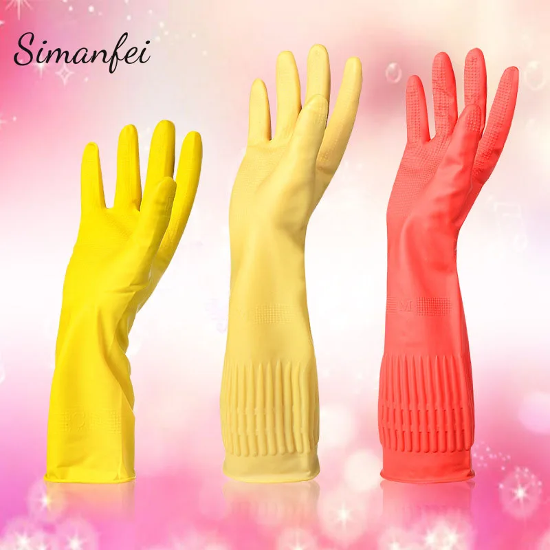 

Simanfei Household gloves 2017 New Rubber Dishes Washing Waterproof Kitchen Planting Gloves Laundry Washing House Cleaning Glove