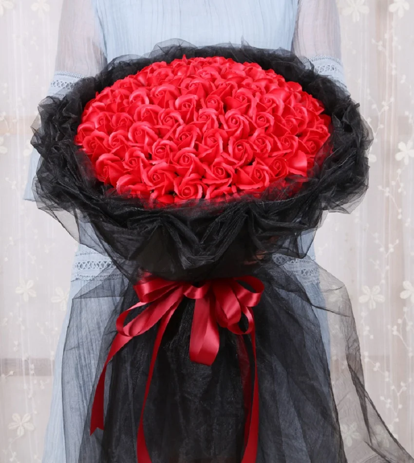 

99pcs mini foam rose artificial flower bouquet multicolor rose valentine wedding flower decoration scrapbook fake rose