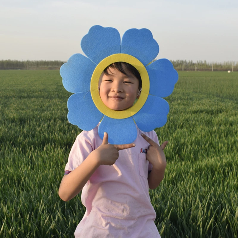

Children perform sunflower evening performance headdress funny plum blossom head set children flower sunflower dance props