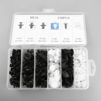 

150pcs 6 Sizes Car Auto Plastic Door Fender Repair Rivets Screw Clips Fastener Push Pin Assortments For Honda Mazda Toyota